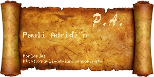 Pauli Adrián névjegykártya